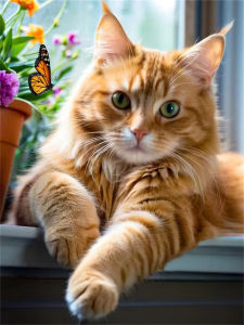 Jigsaw Puzzle Stunning Cat And Butterfly Portrait Art For Adults Perfect For Family Game Night And Brain Exercise