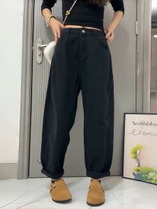 Loose Womens Jeans High Waist Dad Style Cucumber Jeans Pear Shape plus Size Long Trousers Spring Autumn New Arrival