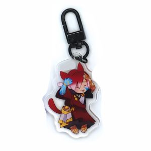 Bandai | for FFXIV Game New Peripheral Sadu Magnai Meteion Krile Estinien Graha Tia Acrylic Keychain Q Version Decoration Pendant Gift
