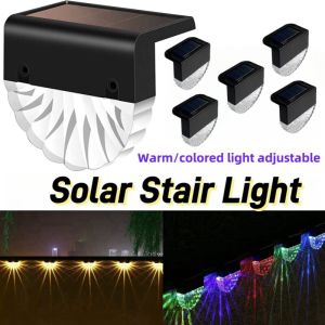 Solar Light Outdoor Waterproof LED Step Light Garden Illumination Wall Light For Deck Step Patio Courtyard