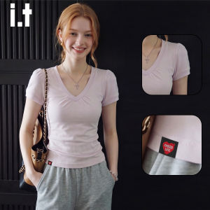 V-neck Short Sleeve Slimming T-shirt