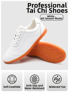 WUYINXIANG | Breathable Tai Chi Shoes For Martial Arts Cowhide Leather Sole