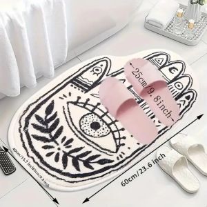 Thảm Trải Sàn Phòng Tắm Chống Trơn Trượt VIKAMA Modern Hand Devils Eye Chất Liệu Polyester 100% Mềm Mại Thấm Hút Dùng Làm Thảm Cửa Ra Vào Trang Trí Nhà Cửa.