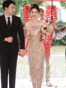 ชุดแต่งงานไหล่เดียวสำหรับผู้หญิง ชุดราตรีวันก่อนแต่งงาน ชุดเดรสยาวหรูหรา ชุดทำงาน ชุดไปงานปาร์ตี้ ชุดผู้หญิง