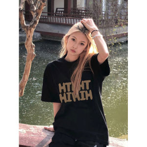 Áo Thun Tay Ngắn Rộng Rãi Phong Cách Mỹ Mùa Hè Cho Nữ Áo Thun Tay Lửng Thường Ngày Thoải Mái Đa Năng Trang Phục Cặp Đôi Áo Thun Cotton