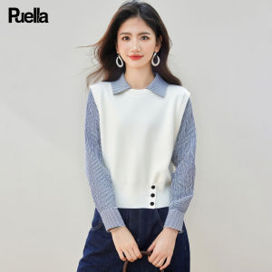 puella | Spring Korean Style Design Sense Knitted Patchwork Faux Two-Piece Shirt