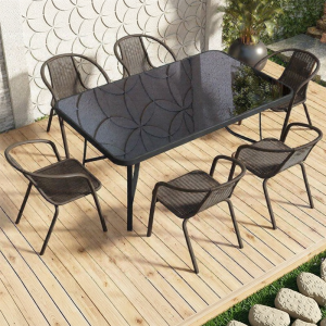 Modern Iron Outdoor Table and Chairs
