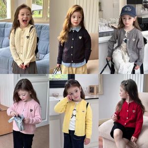 Knitted Cardigan For Girls With Love Pattern