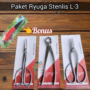 Alat Bonsai Sepaket Ryuga Stenlis L3 isi 3 barang panjang 21 cm