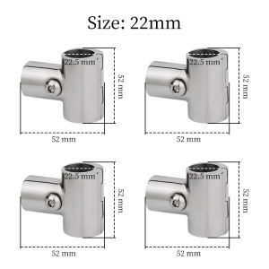 4 PCS Boat 90° Tube Fitting Boat Deck Handrail Boat Hardware 316 Stainless Steel Detachable Rust Resistance for Marine Ships