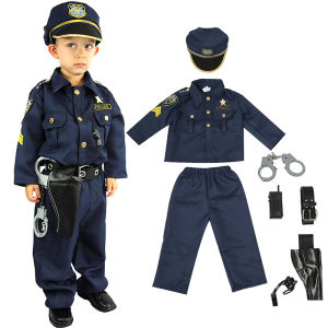 Fast shipping Kids Police Professional Games Cosplay Costumes Uniforms Girl Boy Children Halloween Costumes Police Officer Cos Wear