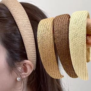New Wide Weaving Headband Braided Hair Hoop Elegant Solid Colors Hair Bands Headdress Hair Decoration Accessories