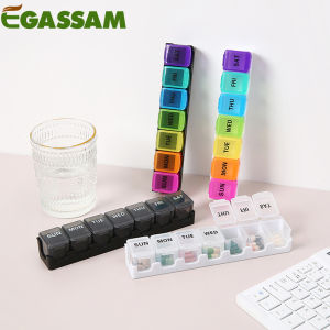1PCS Small Pill Organizer 7 Day Pill Box 1 Time a Day Travel Friendly Day Night Vitamin Organizer Weekly Pill Case Container