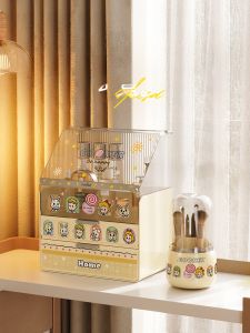 Meisda Desktop Makeup Brush Storage Box Large Capacity Dustproof Skincare Product Organizer Acrylic Transparent Cover