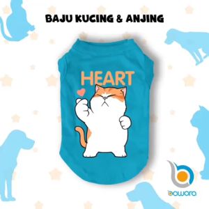 baju hewan peliharaan baju kucing anjing monyet kelinci bahan combed 30s gambar Saranghae Cat gemas lucu aksesoris hewan