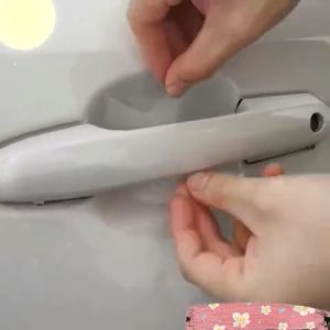 【4 Pcs】Universal Carbon Fiber Auto Car Door Handle Bowl Stickers Protection Car Handle Anti Scratch Scratches Antiscratch Calar Kereta Stickers