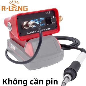 Trạm Hàn OLED T12 Trạm Hàn Có Thể Điều Chỉnh Tương Thích Với Pin Li-ion 18V Của Milwaukee Để Sửa Chữa DIY (Không Bao Gồm Pin)