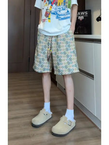 Quần Short Nam Dệt Kim Kẻ Caro Mùa Hè Có Dây Rút Thể Thao Bãi Biển Thời Trang Cổ Điển Quần Năm Điểm Quần Dài Năm Điểm