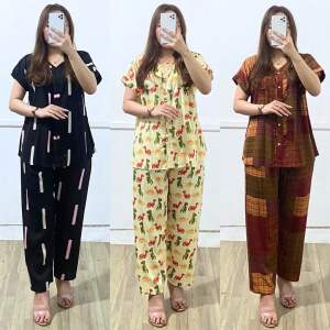 SETELAN PAJAMAS RAYON PANJANG | ONESET VNECK RAYON | SETELAN V-NECK LD 115 | SET VNECK DEWASA | HOMEWEAR VIRAL KEKINIAN PIYAMA KANCING HITS | PIYAMA HITS VNECK LENGAN PENDEK BAJU TIDUR FULL KANCING | ONESET RAYON FULL KANCING