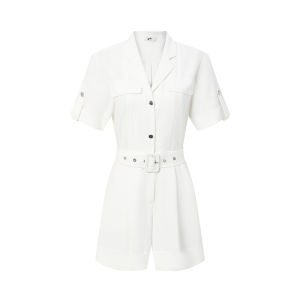 Designer Solid Color Jumpsuit With Blazer Collar