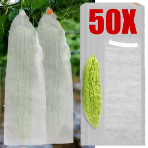 50Pcs Breathable Non-Woven Plant Anti-Bird Anti-Insect Cover Bags / Extended Thickened Fruit Growing Protective Pouches / Pest Control Barrier Garden Accessories
