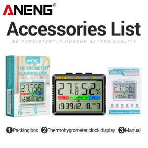 ANENG | Portable ANENG AP01 Thermohygrometer Digital Indoor Temperature Humidity Monitor Clock Alarm Dual Placement Home Office Tool