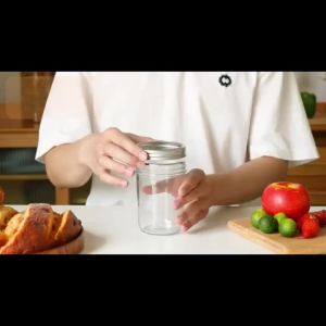 KEMORELA 4PCS Mason Jars 350ML With Lids Transparent Seal Mason Jars Bands Glass Canning Jars for Honey Jam Jelly Coffee Salad