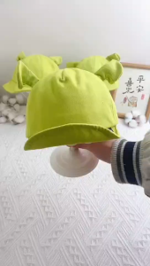 Cartoon Baby Baseball Cap Green Funny Kids Bucket Hat With Ears Spring Summer Toddler Boys Girls Fisherman Hats Beanie