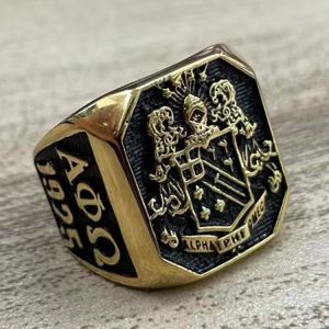 APO Stainless Steel Ring for Men Square Fashion Ring Gift Size 7-13