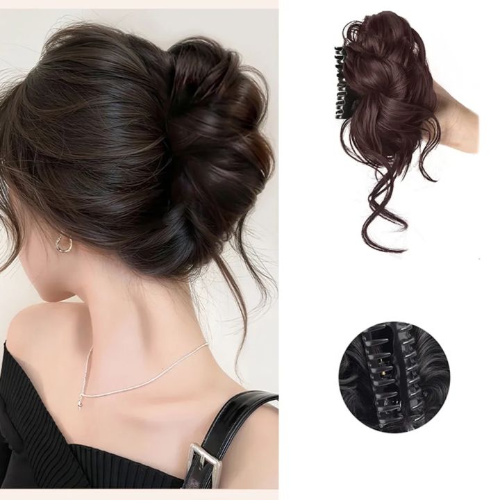 Tóc Giả Tổng Hợp Kẹp Tóc Kiểu Búi Râu Rồng Hoa Thanh Lịch, Chất Liệu ...