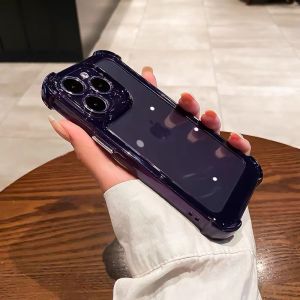 Luxury Shockproof Transparent Phone Case for IPhone 17 Air 16 15 14 13 12 11 Pro Max Lens Protector Clear Soft Bumper Back Cover