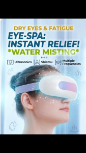 [SG Stock] Intelligent Moisturizing Eye Massager K5 | Ultrasonic Water Mist Eye-SPA | 16-Node Vibration & Heat | Bluetooth Music | Relief for Dry Eyes & Dark Circles