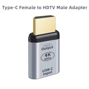 USB C Female to HDMI Male Adapter 4K 60HZ High Speed Plug and Play USB3.1 Type C to HDMI for PC Phone Tablet
