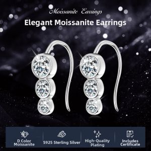 Geometric U-Shaped Moissanite Sterling Silver Earrings