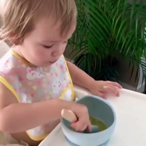 BABYBOND Baby 3 Pcs Silicon Feeding Set Silicon Bib Bowl and Spoon 100% Safe for Baby Non-Toxic Silicon