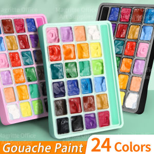 1pc 24 Colors Gouache Paints Set 30ml/1.01ozRich ColorStrong Coverage for PaperCeramicStoneEggs for AdultsArtists