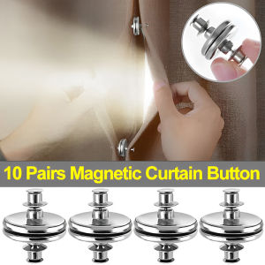 10 Pairs Magnetic Curtain Closure Clips Bedroom Window Screen Close Magnet Button Prevent Light Curtain Buckles Fixing Holders