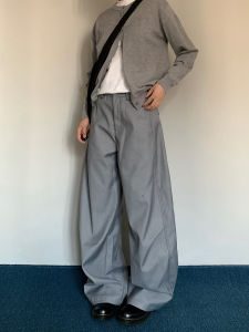 American Style Vintage Wide Leg Suit Pants Loose Casual Womens Long Trousers Drape Trendy Commute Straight Leg Pants