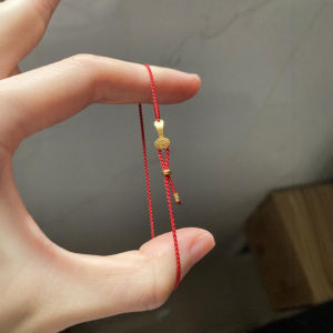 Exquisite Handwoven Fine Gold Little Lucky Charm Bracelet Hand Rope Small Red Rope Bracelet Trendy Gift for Best Friend
