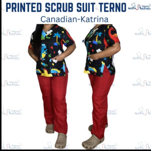 PSC Printed Scrub Suit Top Only for Men & Women/ Canadian Cotton/Medical nurse vet yaya uniform