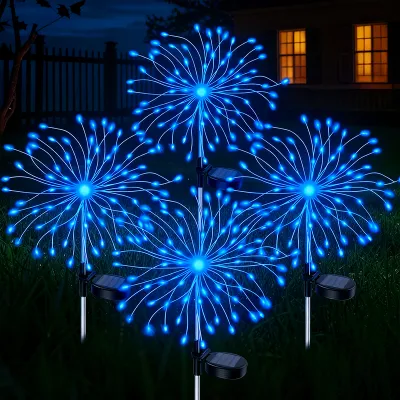 Outdoor LED Solar Pathway Light Fairy Firework Decor Garden Waterproof Solar Lights for Patio Lawn Balcony Yard Street