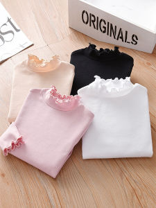 Girl Pure Cotton Half Turtleneck Bottoming Shirt Babys Top Kids Long Sleeve Spring and Autumn Clothing Winter Inner Wear T-shirt Autumn Clothes