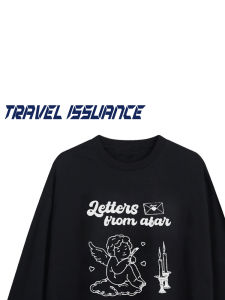 Áo Thun Dài Tay in Họa Tiết Cổ Tròn Rộng Rãi Thoải Mái Thường Ngày Mùa Thu Phong Cách Thường Ngày Dành Cho Nam Và Nữ