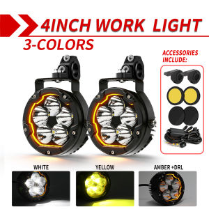 COLIGHT 3 Inch Motorcycle LED Spotlight Amber DRL Hi Lo Beam Clear Cut Line Strobe Auxiliary Headlight for Motorbike offroad use