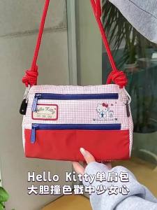 Hello Kitty Crossbody Bag Lightweight Cute Hello Kitty Collaboration Shoulder Bag Stylish Niche Design Sling Bag For Women Portable Small Phone Purse Coin Storage Bag Daily Casual Use