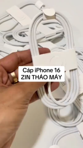 Dây Cáp Sạc C to C bện dù trắng hàng zin - Kèm chọc sim dành cho IP16 PRM / 15 PRM / 17 PRM / 16 / 15 Plus