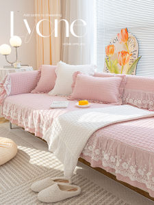 Cotton Sofa Cushion All Seasons Anti-Slip Fixed Pure Cotton Fabric Sofa Seat Pad European Style Combination Sofa Cover Cloth