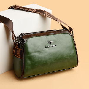 Soft Leather Womens Bag 2024 New Large Capacity Pillow Shape Casual Single Shoulder Crossbody Bag Versatile Wide Strap