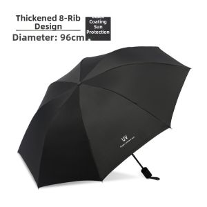 UV Protection Black Coated Windproof Sunshade Portable Umbrella