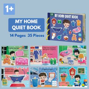 (SG SELLER) Busy Book Children Kids Baby Education Quiet Book Velcro Book Activity My Home Montessori 1-8 Years old Toys